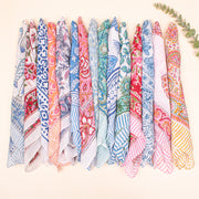 Set of 90 - Handmade Cotton Bandana, Cotton Face Scarf, Organic Block Printed Boho Wrap, Floral Design For All