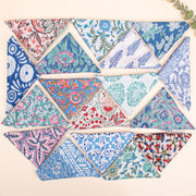 Set of 90 - Handmade Cotton Bandana, Cotton Face Scarf, Organic Block Printed Boho Wrap, Floral Design For All