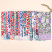 Set of 90 - Handmade Cotton Bandana, Cotton Face Scarf, Organic Block Printed Boho Wrap, Floral Design For All