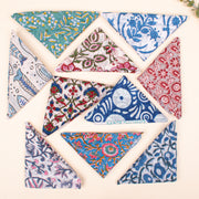 Set of 80 - Soft Handmade Cotton Bandana, Lightweight Scarf, Organic Block Printed Wrap, Sustainable Unisex Fashion Gift For All