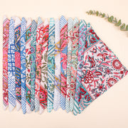 Set of 80 - Soft Handmade Cotton Bandana, Lightweight Scarf, Organic Block Printed Wrap, Sustainable Unisex Fashion Gift For All
