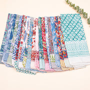 Set of 80 - Soft Handmade Cotton Bandana, Lightweight Scarf, Organic Block Printed Wrap, Sustainable Unisex Fashion Gift For All