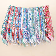 Set of 75 - Cotton Bandana, Hand Block Printed Floral Wrap, Lightweight Accessory For Pet & Bikers, Sustainable Artisan Gift Accessory