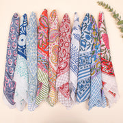 Set of 70 - Handmade Organic Scarf, Sustainable Gift, Paisley Floral Boho Cotton Bandana, Unisex Eco-Friendly Accessory