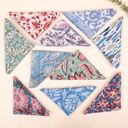 65 Piece - Organic Cotton Bandana, Block Printed Cotton Bandana, Lightweight Scarf, Boho Hair Or Neck Wrap, Eco-Friendly Gift