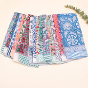 65 Piece - Organic Cotton Bandana, Block Printed Cotton Bandana, Lightweight Scarf, Boho Hair Or Neck Wrap, Eco-Friendly Gift
