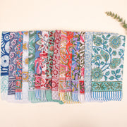 65 Piece - Organic Cotton Bandana, Block Printed Cotton Bandana, Lightweight Scarf, Boho Hair Or Neck Wrap, Eco-Friendly Gift