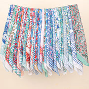 60 piece - Block Printed Paisley & Floral Scarf, Handmade Hair Or Neck Wrap, Unisex Sustainable Fashion Gift, Organic Cotton Bandana