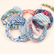 60 piece - Block Printed Paisley & Floral Scarf, Handmade Hair Or Neck Wrap, Unisex Sustainable Fashion Gift, Organic Cotton Bandana