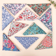 60 piece - Block Printed Paisley & Floral Scarf, Handmade Hair Or Neck Wrap, Unisex Sustainable Fashion Gift, Organic Cotton Bandana