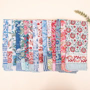 60 piece - Block Printed Paisley & Floral Scarf, Handmade Hair Or Neck Wrap, Unisex Sustainable Fashion Gift, Organic Cotton Bandana