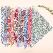 Set of 55 - Organic Block Printed Scarf, Eco-Friendly Gift, Boho Cotton Bandana, Handmade Wrap, Unisex Bandanas