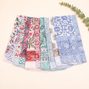 Set of 55 - Organic Block Printed Scarf, Eco-Friendly Gift, Boho Cotton Bandana, Handmade Wrap, Unisex Bandanas