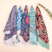 Set of 5 Soft Cotton Bandanas For Men & Women, Light Wight Head Scarf Bandana, Unisex Bandana Headband, Reusable Cotton Bandanas