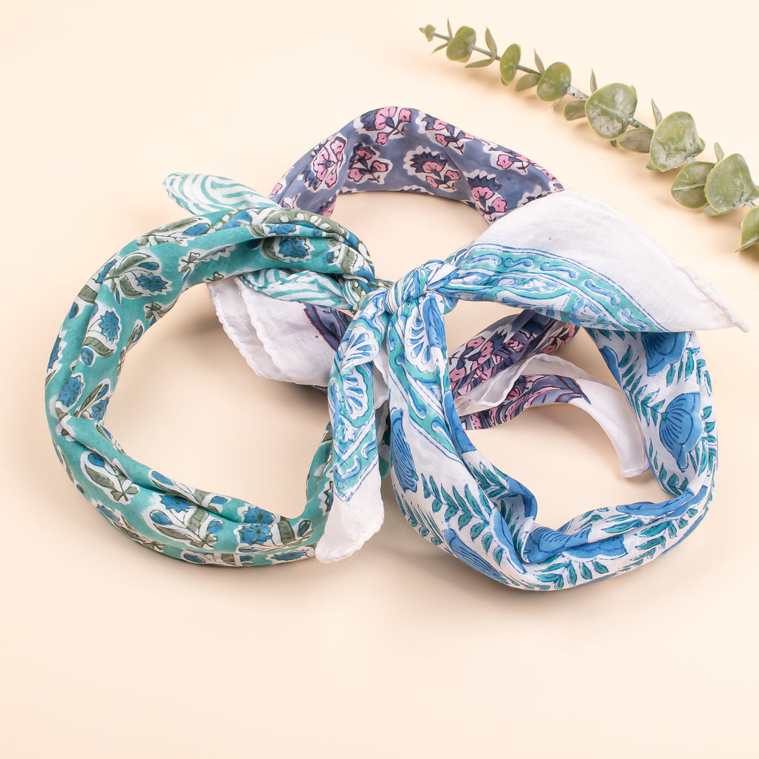 Set of 3 Pcs - Summer Cotton Bandanas, Bandana Scarf for Men & Women, Headband Bandana Scarf, Reusable Bandanas