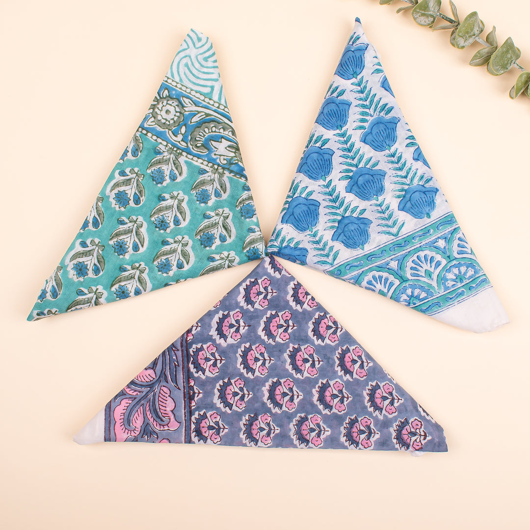 Set of 3 Pcs - Summer Cotton Bandanas, Bandana Scarf for Men & Women, Headband Bandana Scarf, Reusable Bandanas