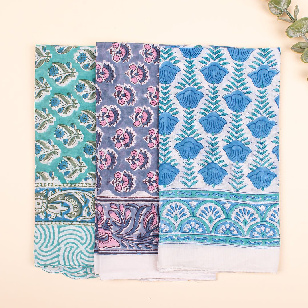 Set of 3 Pcs - Summer Cotton Bandanas, Bandana Scarf for Men & Women, Headband Bandana Scarf, Reusable Bandanas