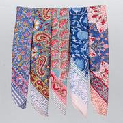 Multi-Color Pack Cotton Bandana, Block Print Head Wrap, Vintage Style Scarf, Neck Tie For Men & Women Wrap, Sustainable Cotton Hanky Gift - 5pcs