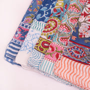 Multi-Color Pack Cotton Bandana, Block Print Head Wrap, Vintage Style Scarf, Neck Tie For Men & Women Wrap, Sustainable Cotton Hanky Gift - 5pcs