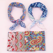 Multi-Color Pack Cotton Bandana, Block Print Head Wrap, Vintage Style Scarf, Neck Tie For Men & Women Wrap, Sustainable Cotton Hanky Gift - 5pcs