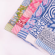 Cotton Bandanas, Neck & Wrist Scarf, Unisex Vintage Style Bandanas, Hand block Printed Head Wrap, Festival & Outdoor Accessory - 5pcs