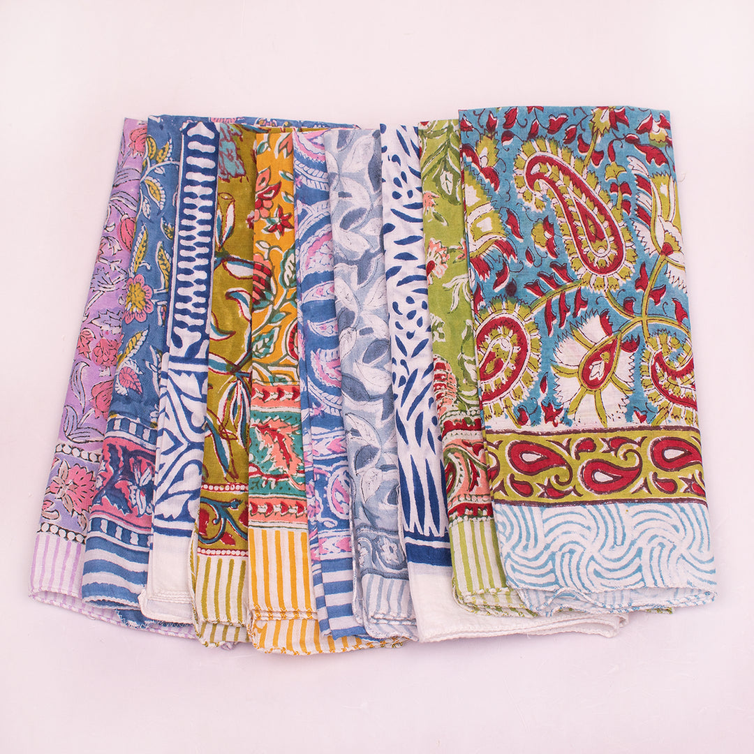 Printed Cotton Bandanas, Unisex Neck & Head Wrap, Lightweight Bandana, Eco-Friendly Scarf, Style Cotton Bandana - 10pcs
