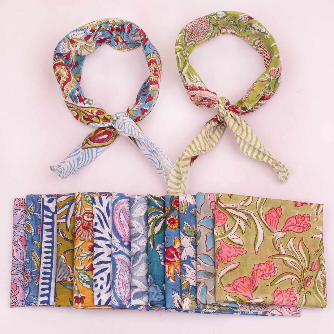 Cotton Bandana, Head Scarf Bandana, Handmade Bandana, Bandanas For Unisex, Head Scarf - 15pcs