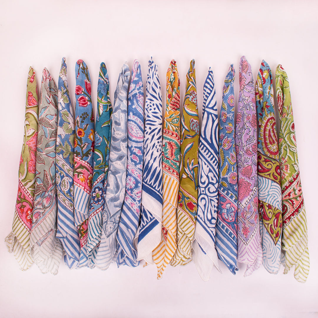Cotton Bandana, Head Scarf Bandana, Handmade Bandana, Bandanas For Unisex, Head Scarf - 15pcs