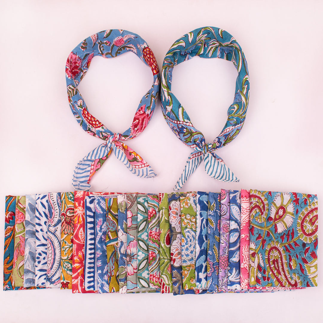 Handcrafted Cotton Bandana – Lightweight & Skin-Friendly Fabric - 25pcs