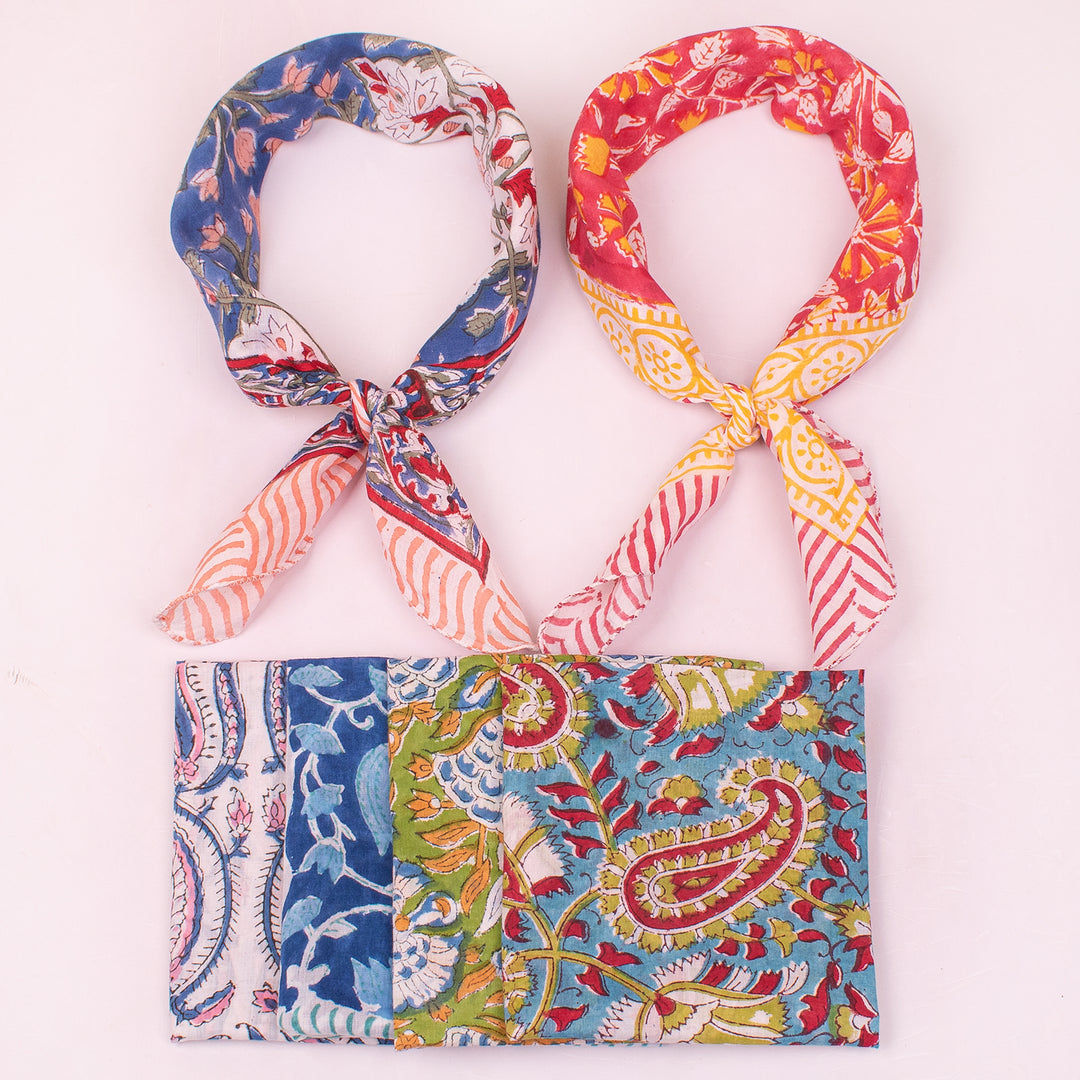 Pure Cotton Bandana for Women & Men – Comfortable, Skin-Friendly & Reusable Fashion Accessory - 6pcs