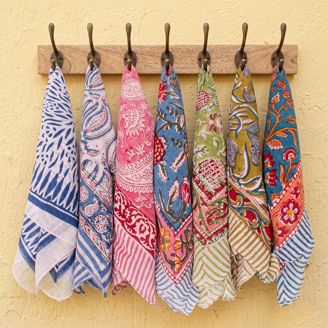 Handmade Cotton Bandana – Eco-Friendly Printed Head Scarf for Hair, Neck & Face Styling - 7pcs