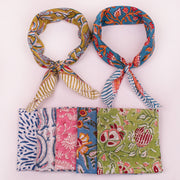 Handmade Cotton Bandana – Eco-Friendly Printed Head Scarf for Hair, Neck & Face Styling - 7pcs