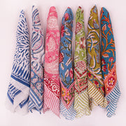 Handmade Cotton Bandana – Eco-Friendly Printed Head Scarf for Hair, Neck & Face Styling - 7pcs