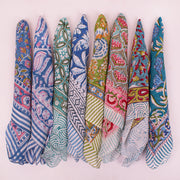 Block Print Cotton Bandana – Traditional Handmade Design with Modern Everyday Styling - 8pcs
