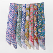 Block Print Cotton Bandana – Traditional Handmade Design with Modern Everyday Styling - 8pcs