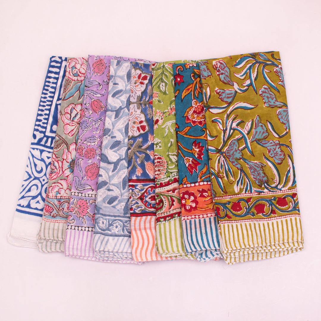 Printed Cotton Bandana – Trendy Head Scarf for Women, Men & Teens for Daily Wear - 8pcs