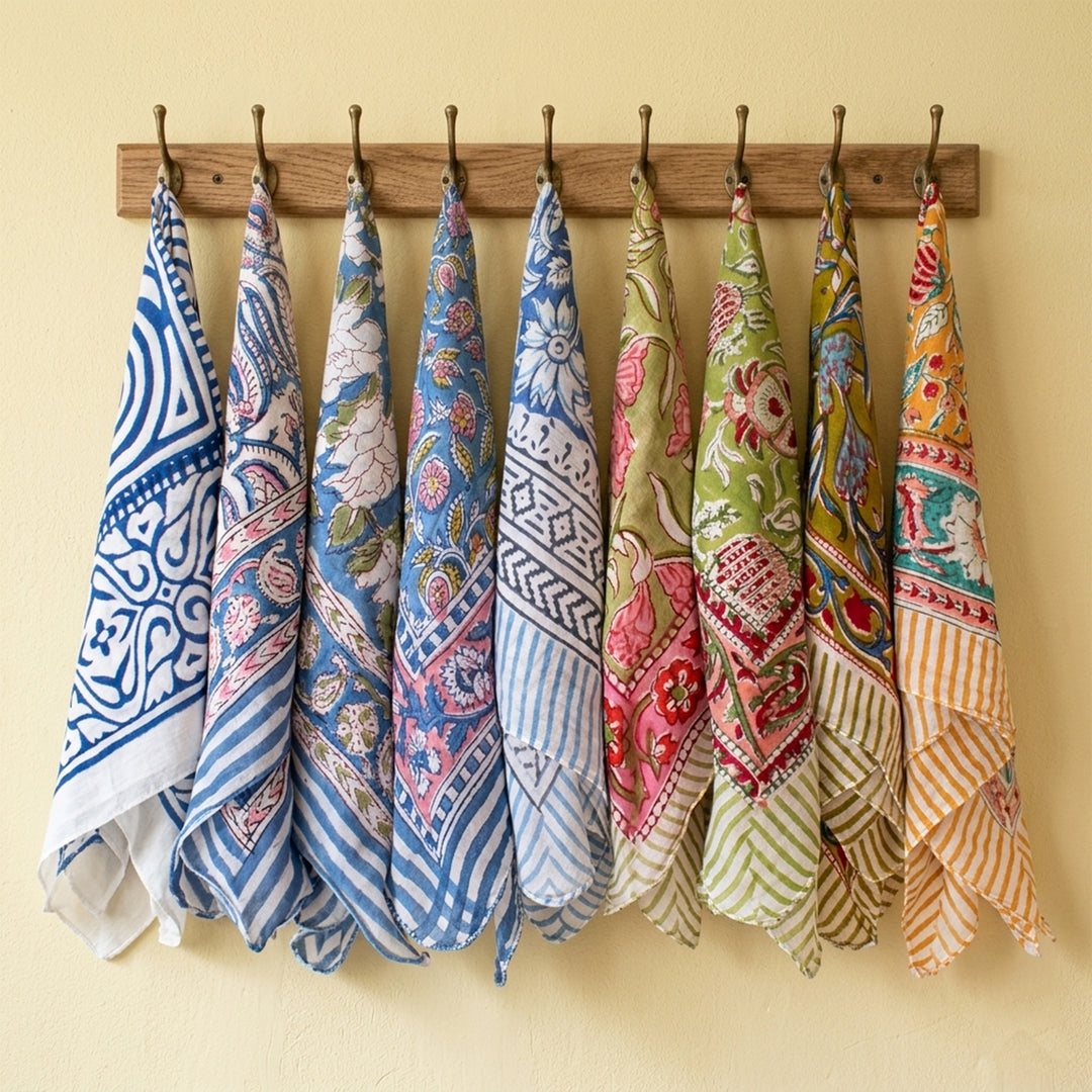 Premium Designer Cotton Bandana – Multi-Use Headwrap, Hair Band & Neck Scarf for Styling - 9pcs