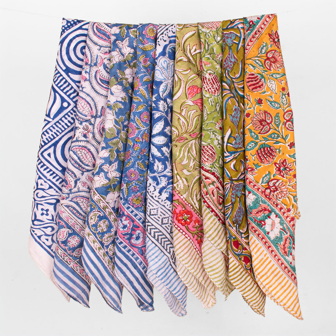 Premium Designer Cotton Bandana – Multi-Use Headwrap, Hair Band & Neck Scarf for Styling - 9pcs