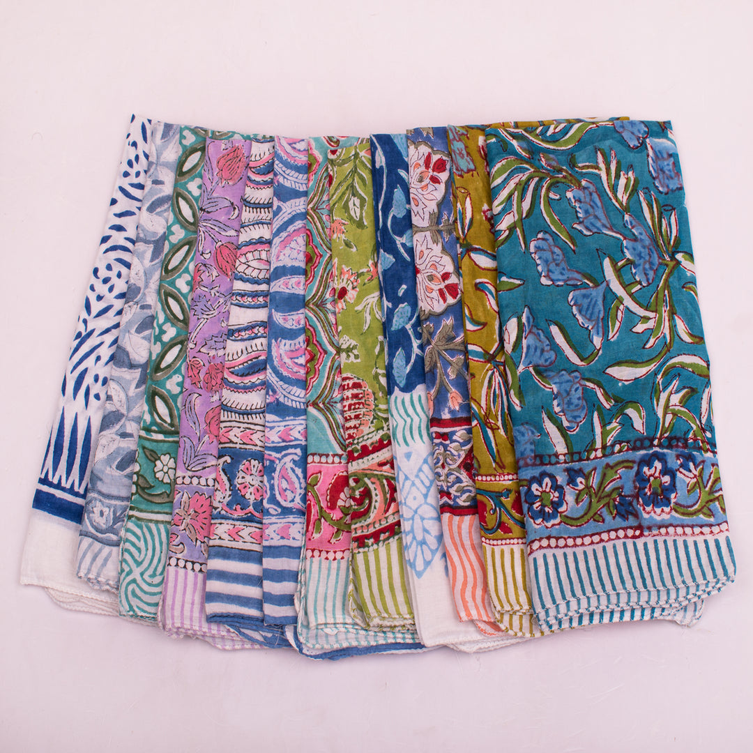 Classic Cotton Bandana – Timeless Printed Headwrap for Men & Women with Comfortable Fit - 12pcs