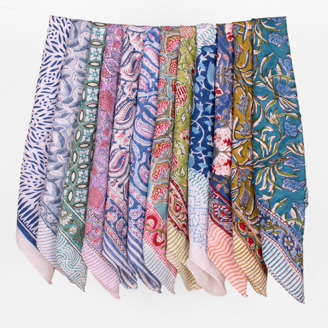 Classic Cotton Bandana – Timeless Printed Headwrap for Men & Women with Comfortable Fit - 12pcs