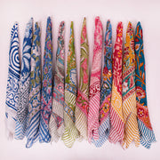 Fashion Cotton Bandana – Stylish Printed Head Scarf for Hair Styling & Daily Accessories - 12pcs