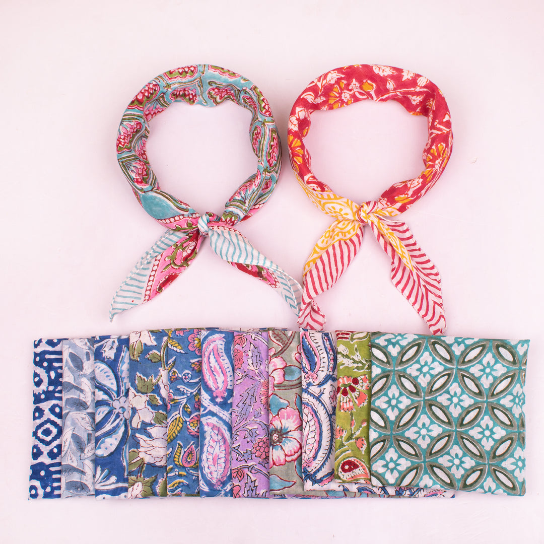 Cotton Head Scarf Bandana – Soft, Breathable & Lightweight Fabric for All-Day Comfort - 13pcs