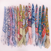 Versatile Cotton Bandana – Soft Printed Fabric for Hair Styling, Travel & Casual Outfits - 16pcs