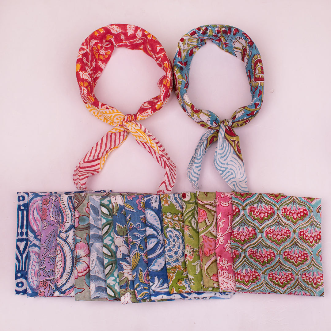 Luxury Soft Cotton Bandana – Premium Printed Head Scarf for Women & Men, Comfortable Daily Wear - 17pcs