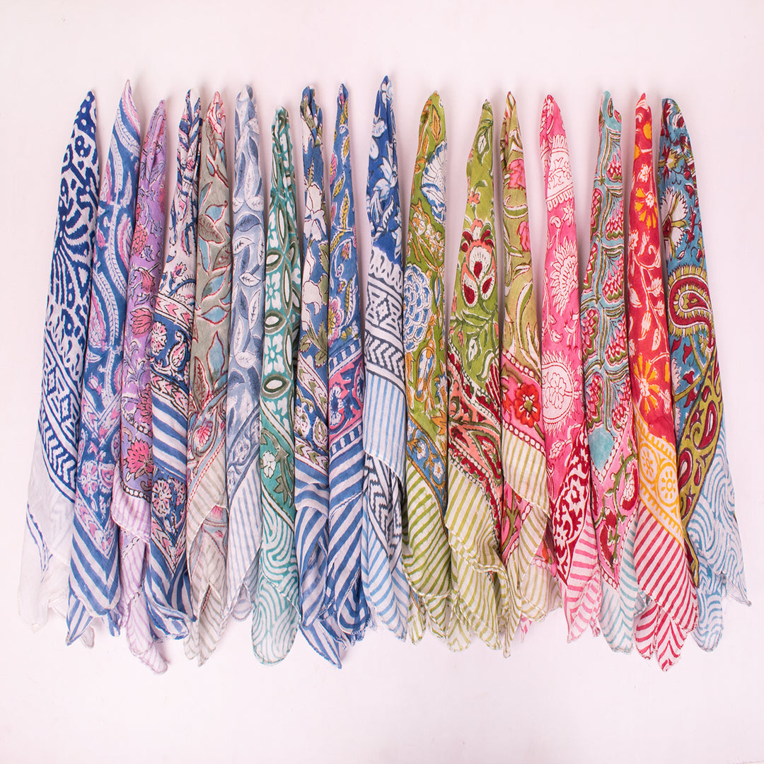 Luxury Soft Cotton Bandana – Premium Printed Head Scarf for Women & Men, Comfortable Daily Wear - 17pcs