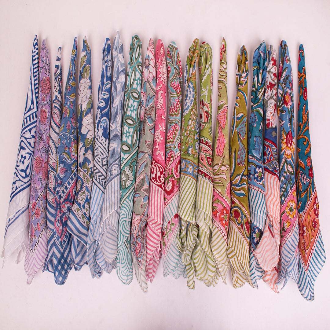 Eco-Friendly Cotton Bandana – Reusable, Breathable & Stylish Headwrap for All Seasons - 19pcs