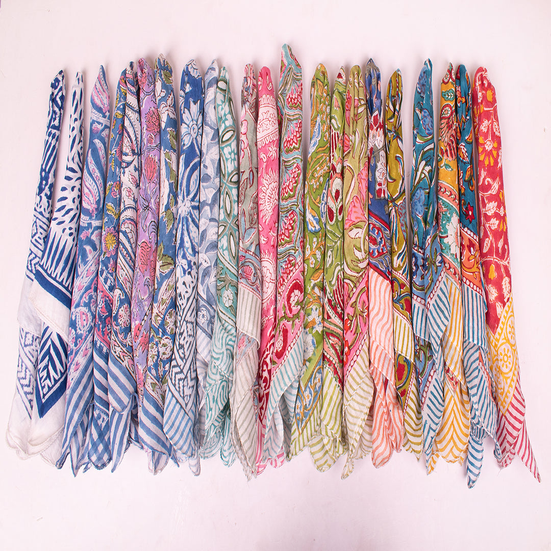 Classic Printed Cotton Bandana – Soft, Durable & Skin-Friendly Fabric for Casual & Travel Use - 23pcs