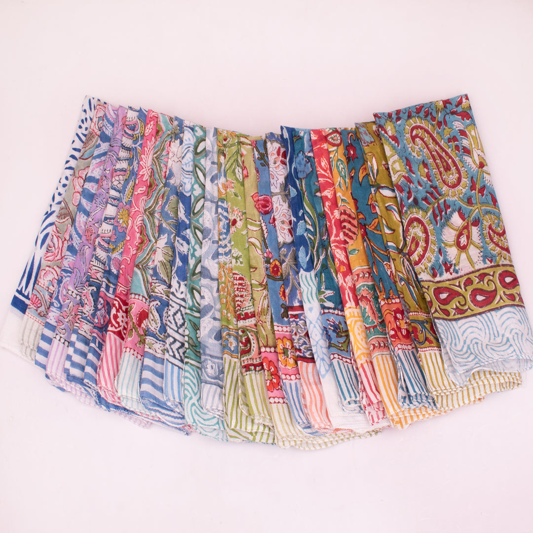 Premium Handcrafted Cotton Bandana – Soft Printed Head Scarf for Men & Women, Everyday Comfort Wear - 24pcs