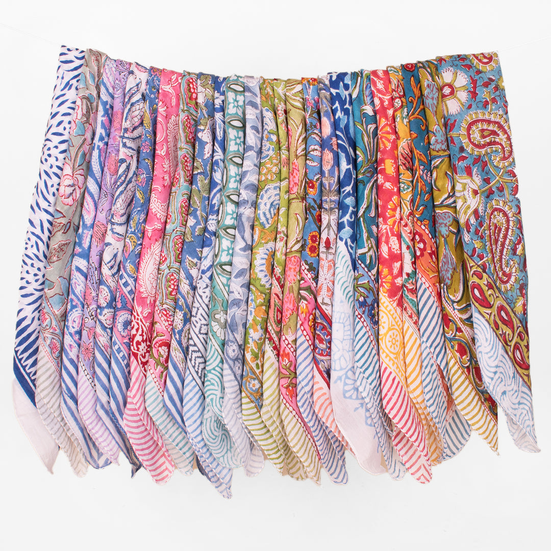 Premium Handcrafted Cotton Bandana – Soft Printed Head Scarf for Men & Women, Everyday Comfort Wear - 24pcs