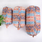 Block Print Cosmetic Bag, Makeup Pouch, Toiletry Bag, Wash Bags